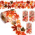 99 Feet Thanksgiving Bulletin Board Border Fall Autumn Leaves Bulletin Board Border for Thanksgiving Party School Classroom Blackboard Wall Desk and Interior Office Decor,3 Rolls