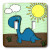 3dRose LLC lsp_13797_2 Cute Baby Blue Dinosaur Scene Double Toggle Switch
