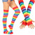SherryDC Womens Girls Cosplay Rainbow Striped Knee High Socks Leg Arm Warmer Fingerless Gloves Set