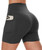 CAMPSNAIL Biker Shorts Women with Pockets - 5" High Waisted Workout Spandex Tummy Control Gym Running Athletic Yoga Shorts Dark Grey-Heather
