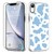 MZELQ Designed for iPhone XR Case, Cute Blue Cow Print Clear TPU Phone Cow Cow Patterns Case + Screen Protector Compatible with iPhone XR 6.1 inch Four Corners Protection Case for iPhone XR