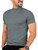 Pretifeel Mens Short Sleeve Sweater Mock Neck Basic Pullover Solid Slim Fit Knit T Shirt Gray