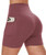 CAMPSNAIL Biker Shorts Women with Pockets - 5" High Waisted Workout Spandex Tummy Control Gym Running Athletic Yoga Shorts Dark Pink