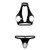 MSemis Woman Wet Look 2 Piece Lingerie Set PVC Leather Hollow Bikini Bra Crop Top Mini Thong Swimsuit Black 4X-Large