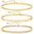 DEARMAY Gold Anklets 14K Gold Bracelets 3Pcs Herringbone Cuban Link Anklets Set Layered Cute Summer Beach Jewelry Gift for Women Teen Girls