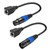 JOLGOO 3 Pin XLR to RJ45 Adapter 1 Pair, RJ45 to XLR DMX Cable, for DMX-CON Controller Series, Stage and Recording Studio, 1 Feet