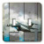 3dRose LSP_45356_2 an Airplane in Flight with Blue and Turquoise Tones Layered and Posturized Toggle Switch