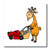 3dRose ht_200088_2 Funny Billy Goat Pushing Red Lawn Mower Iron on Heat Transfer for White Material, 6 x 6