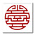 3dRose ht_37459_2 Red Chinese Symbol Iron on Heat Transfer for White Material, 6 by 6-Inch