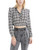 BCBGeneration Women's Long Sleeve Top with Ruffle Shoulder, Black/White, X-Large