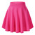 EXCHIC Women's Casual Basic Versatile Stretchy Waist Skirt Flared Pleated Mini Skater Skirt (S, Mini-Rose)