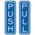 Classic Vertical Push Pull Door Sign (Blue) - Large