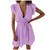 Color Ruffle Camisole Sexy Solid Suspender Mini V-Neck Sleeveless Women Dress Women's Guest Wedding Dresses for Women Purple Color Ruffle Camisole Sexy Solid Suspender Mini V-Neck Sleeveless Women Dress Women's Guest Wedding Dresses for Women Purple