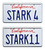 Iron Man | Stark 4 + 11 | Metal Stamped License Plates