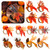 Lauwell 12 Pieces Fall Themed Napkin Rings Harvest Maple Fruit Pumpkin Theme Thanksgiving Napkin Rings for Dinner Fall Gathering Table Decoration Supplies, 6 Styles, Orange