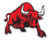 Angry Red Bull Charging - 12" Vinyl Sticker Waterproof Decal