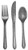 24-Piece Glitz Premium Plastic Cutlery Assortment, Silver Glitter