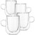 BTaT- Double Wall Glass Barrel Shape, 4 Pack, 5 oz (150 ml), Espresso Cups, Clear Espresso Cups, Glass Coffee Mugs, Clear Coffee Mug, Double Wall Glass Coffee Mugs, Latte Cup, Cappuccino Cup