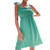 Women's V Neck Spaghetti Straps Sleeveless Dress Solid Swing Tank Dress Floral Spaghetti Strap Sleeveless V-Neck Dress Green