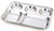 Shourya Trading Stainless Steel Rectangular Thali,Steel Five Compartment Rectangle Plate,Thali,Mess Tray,Dinner Plate,steel plate partition,thali Plate,stainless steel plates,indian dinner thali