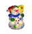 Sienna Lighted Holographic Snowman Christmas Window Silhouette Decoration, 12.5"