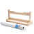 Falling in Art Wooden Tabletop Craft Paper Roll Dispenser with One White Paper Roll, Desktop Scroll Paper Holder, Sticker Roll Dispenser for Kids Drawing and Writing