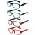 FancyG Vintage Inspired Classic Retro Style Rectangle Shape Glasses Frame Clear Lens Eyewear 4 Pieces Color Set69