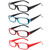 FancyG Vintage Inspired Retro Classic Style Rectangle Shape Glasses Frame Clear Lens Eyewear 4 Pieces Color Set13