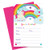 Unicorn Birthday Party Invitations (Fill In) Set of 15 with Envelopes