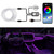 Car Led Strip Lights, Upgraded APP Control Interior Car Lights 15FT Ambient Lighting Kits with 16 Million Color RGB Fiber Optics&Music Sync USB Neon Decor Light Strip for Center Console&Dashboard