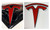 Custom Cut Graphics Logo Decal Wrap for Tesla Model X, 4 pc-Set (Gloss Red)