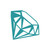 Diamond Silhouette Sticker Vinyl Decal Notebook Car Window Laptop 4" x 4" (Teal)