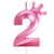 Pink Number 2 Birthday Candle?2nd ?Birthday Party Pink Theme Decorations?3D Crown Designed Number Candles for Birthday Cake Topper Decorations?2 Candle Pink?