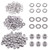 Swpeet 150Pcs SAE 304 Stainless Steel #10-24 Hex Lock Nuts and #10 Flat Washers with #10 Split Lock Washers Assortment Kit, Hex Lock Nut for Home Automotive Shop Use