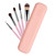 SHURIL Makeup Brush Holder Travel Essentials Makeup Brush Holder Silicon Portable Cosmetic Face Brushes Holder Makeup Brush Case WaterProof Soft and Sleek Makeup Tools Organizer (Pink)