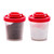 terbklf Shakers Moisture Proof Salt and Pepper Shaker to go Camping Picnic Outdoors Kitchen Lunch Boxes Travel Spice Set Clear with Red Covers Lids Plastic Airtight Spice Jar Dispenser