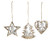 Ganz Laser Cut Ornaments Set of 3 Assorted