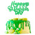 Gyufise 1 Pack Happy St Patrick's Day Cake Toppers Four Leaf Clover Shamrock Cake Topper Decorations for St.Patricks Party Supplies Birthday Decorations