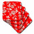 3dRose Hibiscus Flower on Red Coaster, Soft, Set of 4