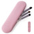 WEYOVGO Travel Makeup Brush Holder, Silicon Trendy and Portable Cosmetic Face Brushes Holder, Make Up Organizer Bag Case, Cosmetic pouch,Toiletry Organizer (Pink)