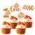 Rsstarxi 24 Pack Pumpkin 1st Birthday Cupcake Toppers Pumpkin One Cupcake Food Toothpicks First Birthday Party Cupcake Decorations for Fall Theme Baby Shower 1st Birthday Party Cake Decorations