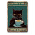 Metal Tin Signs Black Cat Vintage Funny Gift Farmhouse Rustic Wall Art Home Room Bedroom Kitchen Decor Tin-8x12inch