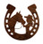 Horseshoe Girl with Horse Vinyl Decal Sticker - Car Truck Van SUV Window Wall Cup Laptop - One 5.5 Inch Decal - MKS1338
