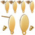 Stud Earring Findings, 20pcs Stainless Steel Oval Earring Studs Blank Earring Post with Loop and 20pcs Butterfly Earring Backs for Earring Making