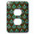 3dRose LLC lsp_116418_6 Elegant Aqua Blue Chandelier Damask on Brown Trendy Pattern 2 Plug Outlet Cover