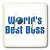 3dRose lsp_41823_2 Blue text Worlds Best Boss with globe on white background Double Toggle Switch