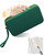 PGRODE Silicone Makeup Brush Holder Travel Makeup Brush Bag, Elegant Cosmetic Brushes Pouch Bag with Zipper, Sleek Travel Makeup Tools Organizer Bag (Green-Large)