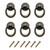 HJGarden 6pcs Dresser Drawers Pull Knobs Drawer Drop Ring Pull Handle with Mounting Screws, Bronze Metal Ring Pull Handle