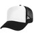 TOPTIE Kids 5 Panel Mesh Trucker Cap Adjustable Snapback Hat Blank Foam Trucker Hat-Black/White