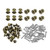 uxcell 7mm Head Dia. Round Knobs Pull Handle, 36pcs Zinc Alloy for Drawer Pulls Gift Box Cabinet Door Knobs with Screws, Bronze Tone